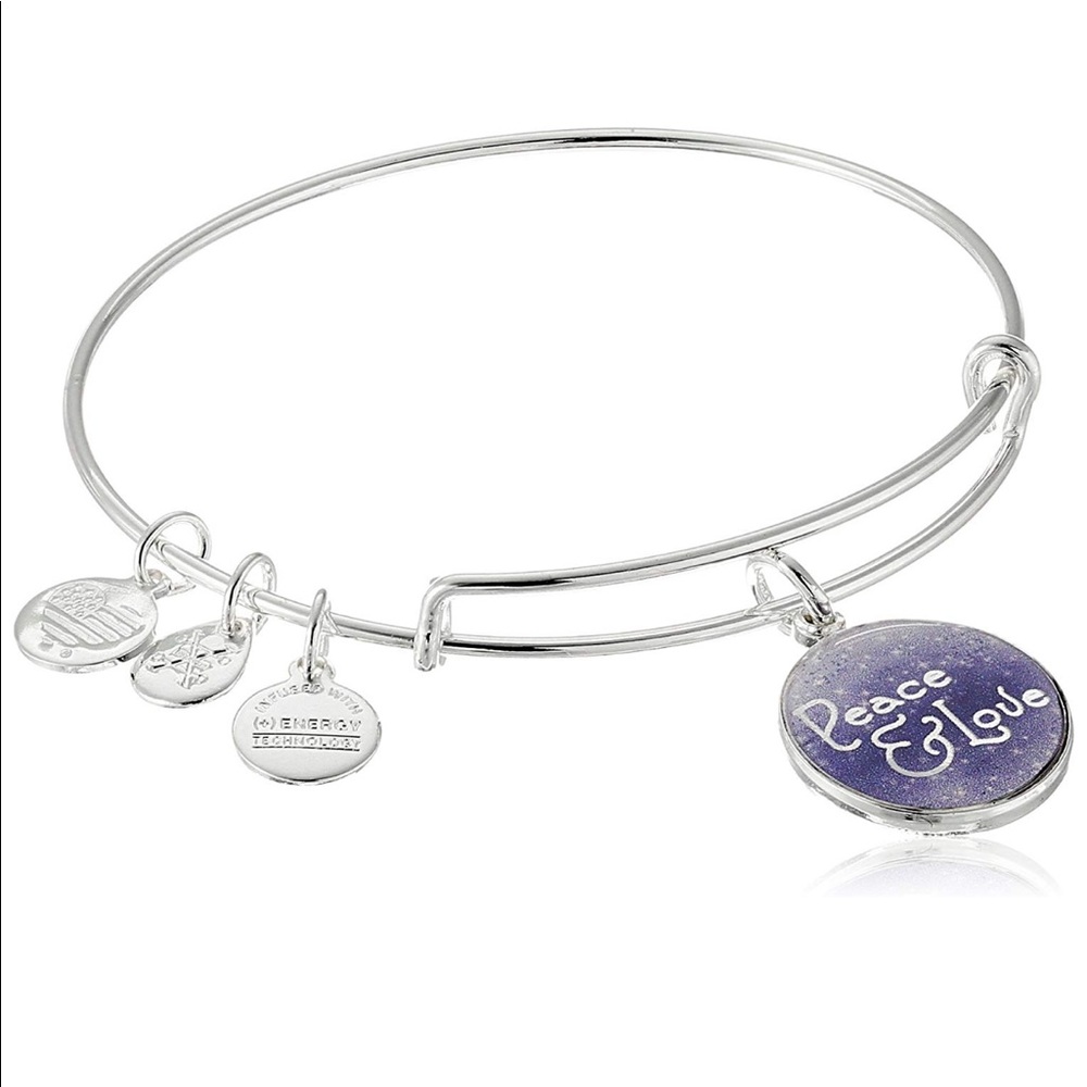 Alex and Ani Silver Peace and Love bracelet